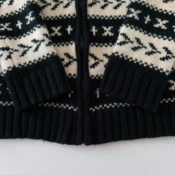 Hudson North Limited Edition black/white Full Zip Knit Lambswool Cardigan size S - Picture 8 of 10
